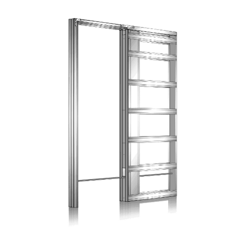 Freistehender Schiebetür Einbaukasten Eclisse SYNTESIS® Line LUCE in der einflügeligen Ausführung für den Einbau in eine Trockenbauwand